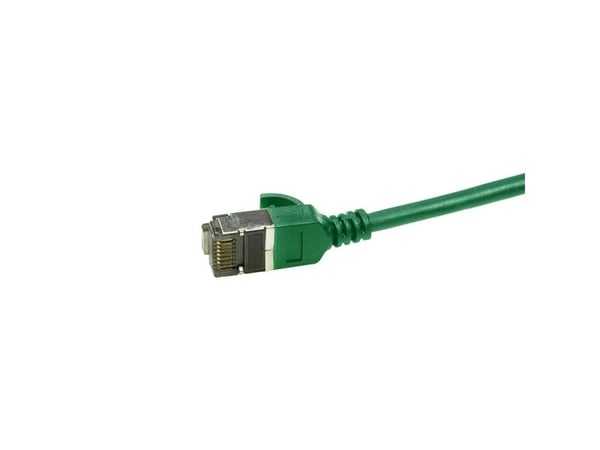 LogiLink SlimLine - Patch-kabel - RJ-45 (hane) till RJ-45 (hane) - 5 m - STP - CAT 6a - halogenfri, formpressad, hakfri, tvinnad - grön, RAL 6029