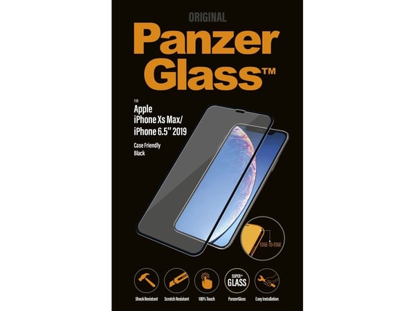 PanzerGlass - Skjermbeskyttelse for mobiltelefon - glass - 6.5" - rammefarge svart - for Apple iPhone 11 Pro Max, XS Max