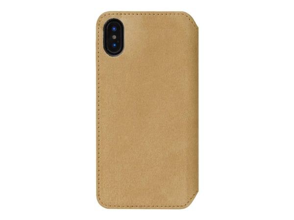 Krusell Broby - Flipdeksel for mobiltelefon - premium semsket skinn - cognac - for Apple iPhone XS Max