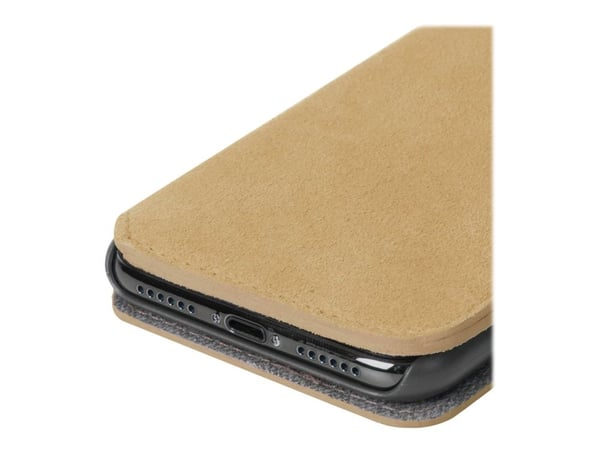 Krusell Broby - Flipdeksel for mobiltelefon - premium semsket skinn - cognac - for Apple iPhone XS Max