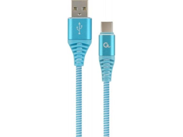 Cablexpert Premium - USB-kabel - USB-C (hann) til USB (hann) - USB 2.0 - 2.1 A - 2 m - hvit, blå turkis