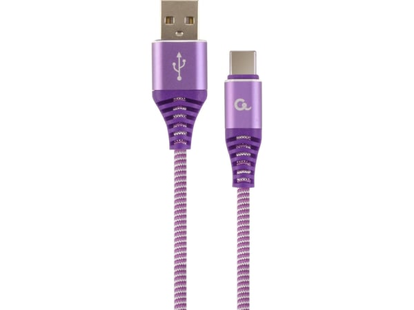 Cablexpert Premium - USB-kabel - USB-C (hann) til USB (hann) - USB 2.0 - 2.1 A - 2 m - hvit, purpur