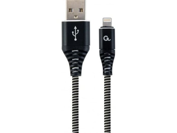 Gembird CC-USB2B-AMCM-1M-BW, 1 m, USB A, USB C, Uros, Uros, Musta, Valkoinen