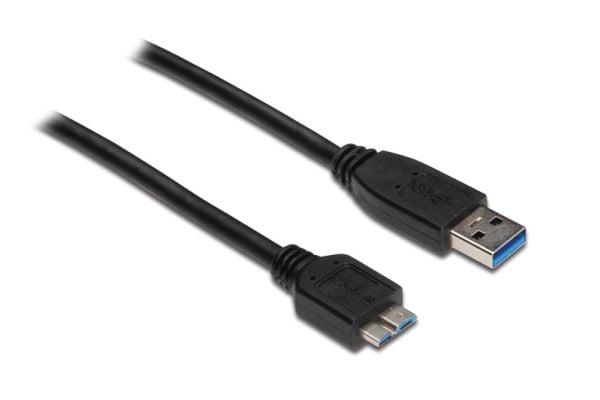 Alcasa USB 3.0 A/Micro B 3m, 3 m, USB A, Micro-USB B, USB 3.2 Gen 1 (3.1 Gen 1), Hankjønn/hankjønn, Svart