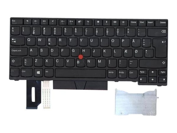 Chicony - Ersättningstangentbord för bärbar dator - med Trackpoint, UltraNav - QWERTY - dansk - svart - för ThinkPad E480; E490; L380; L390; L480; ...