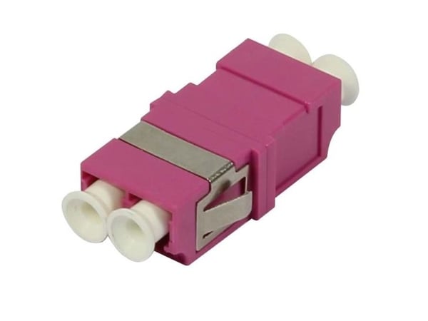 LWLKupplungLCBuchseLCBuchse 50125u Multimode OM4 erikaviolett duplex PC ohne Flansch Synergy 21