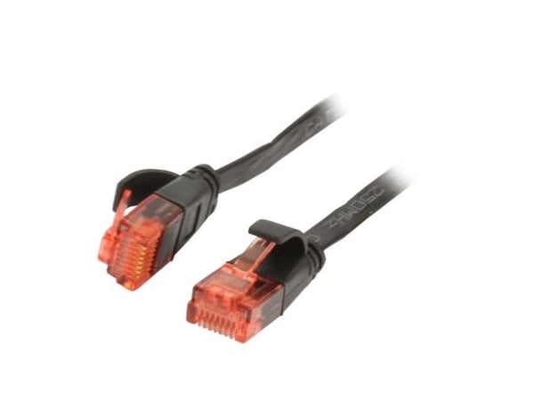 Liitäntäjohto RJ45 CAT6 250Mhz 1 m musta UTPUUTP PVC litteä Synergy 21