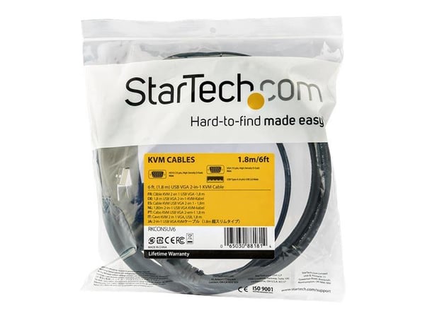 StarTech 15 ft. (4.6 m) USB KVM Cable for StarTech.com Rackmount Consoles - VGA and USB KVM Console Cable (RKCONSUV15) - Video- / USB-kabel - mini-...