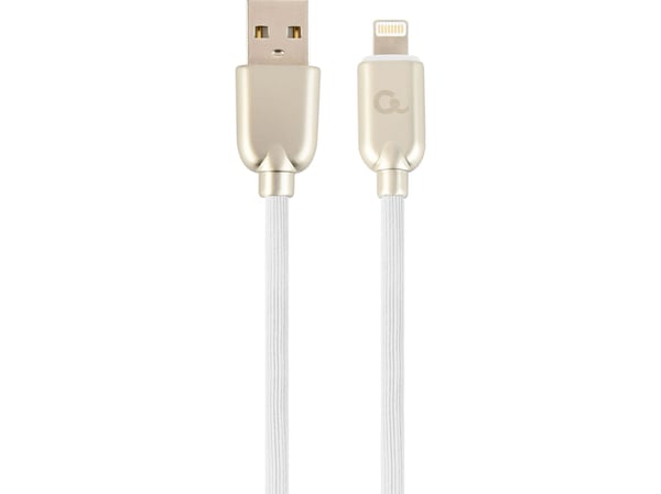 Cablexpert CC-USB2R-AMLM-2M-W, 2 m, Lightning, USB A, Uros, Uros, Valkoinen
