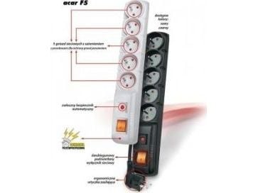 Acar F5 pistorasia 5 pistorasiaa 3m musta suora pistoke (W0101)
