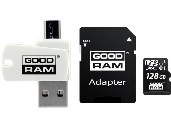 Goodram M1A4 All in One, 128 GB, MicroSDXC, Klasse 10, UHS-I, 100 MB/s, 10 MB/s