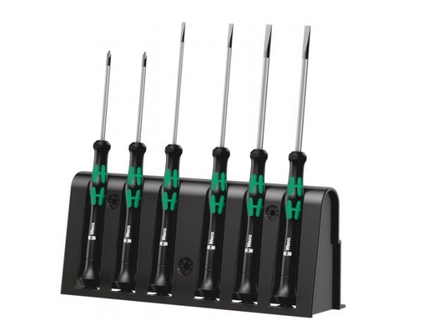 Wera 2035/6 A elektronikk skrutrekkersett + stativ, 205 mm, 250 mm, 50 mm, 398 g
