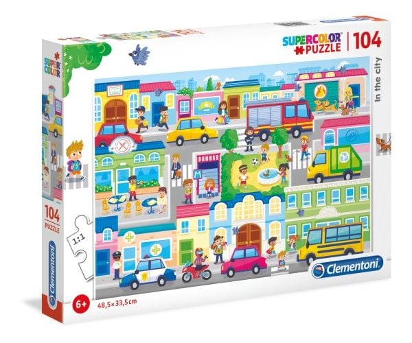 Clementoni Puslespill 104 brikker Super Color - I byen