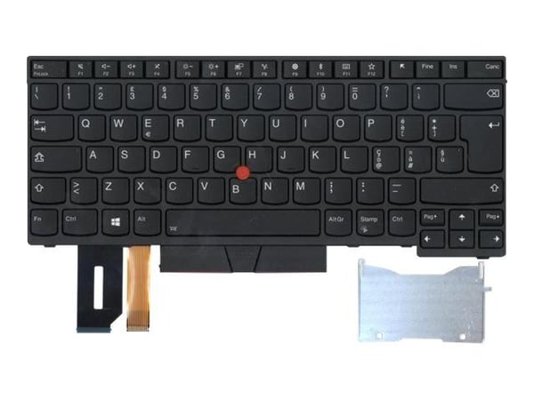 Chicony - Erstatningstastatur for bærbar PC - med Trackpoint - bakbelysning - QWERTY - Italiensk - FRU - for ThinkPad E480; E490; L380; L380 Yoga; ...