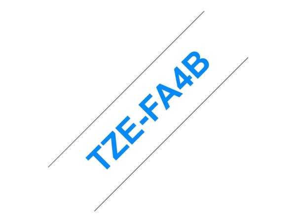 Brother TZe-FA4B - Hvid på blå - Rulle (1,8 cm x 3 m) 1 kassett(r) stryg-på band - för P-Touch PT-3600, D400, D450, D600, E300, E550, H101, H300, H...
