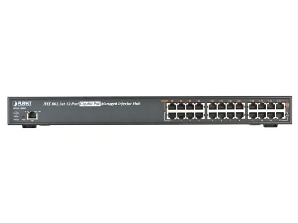 PLANET HPOE-1200G - Strøminjektor - 360 watt - Ethernet 10/100/1000 - utgangskontakter: 12