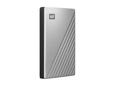 WD My Passport Ultra for Mac WDBPMV0040BSL - Harddisk - kryptert - 4 TB - ekstern (bærbar) - USB 3.0 (USB-C kontakt) - 256-bit AES - sølv
