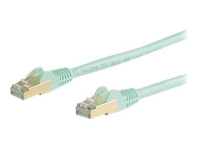 Startech 3m CAT6A Ethernet Cable, 10 Gigabit Shielded Snagless RJ45 100W PoE Patch Cord, CAT 6A 10GbE STP Network Cable w/Strain Relief, Aqua, UL C...