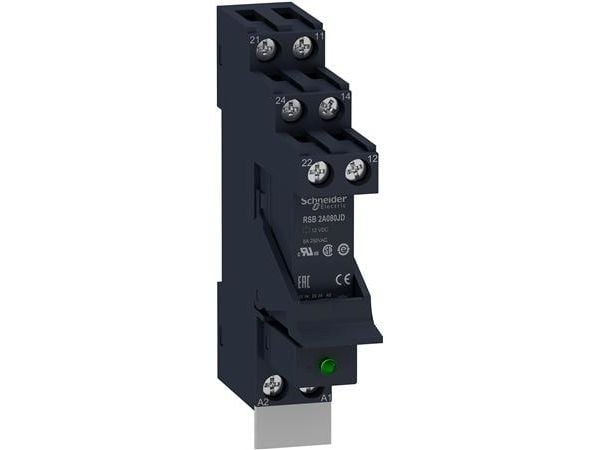 Schneider Electric RSB2A080JDPV Rajapintarele Nimellisjännite: 12 V/DC Katkaisuvirta (max.): 8 A 2 x kytkin
