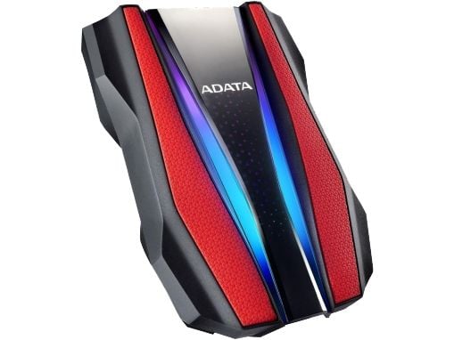 ADATA HD770G - Harddisk - kryptert - 1 TB - ekstern (bærbar) - USB 3.2 Gen 1 - 256-bit AES - rød