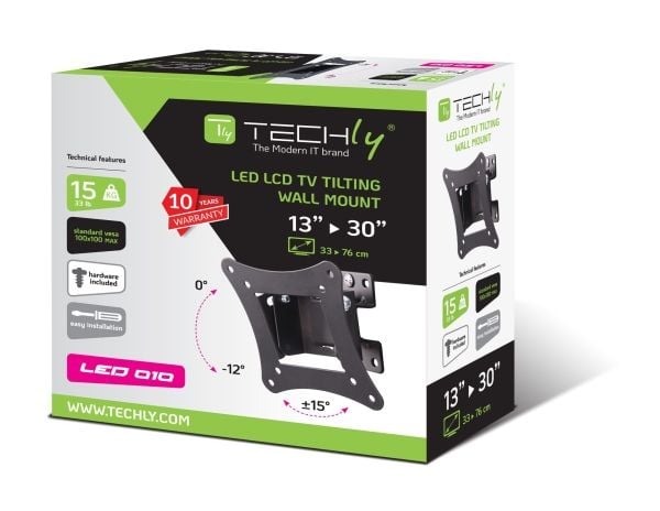 TECHly - Konsol - för LCD-TV - svart - skärmstorlek: 13"-30" - väggmonterbar