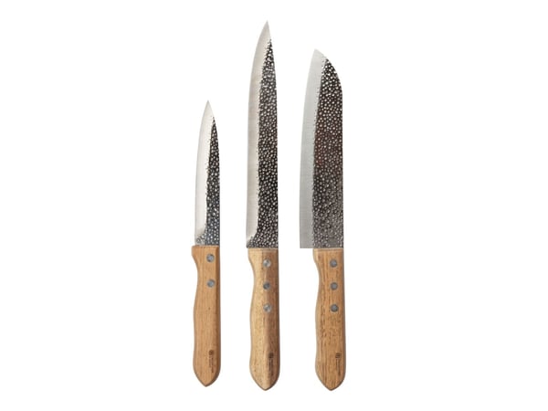 Dekodonia knivsett by Bercato - 25,5 cm, 30,5 cm, 32,5 cm - rustfritt stål, akasietre
