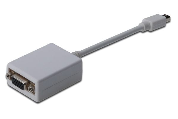 DIGITUS - DisplayPort-adapter - Mini DisplayPort (hann) til HD-15 (VGA) (hunn) - 15 cm - formstøpt - hvit