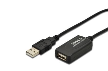 ASSMANN - USB forlængerkabel - USB (hun) til USB (han) - USB 2.0 - 5 m - aktiivinen