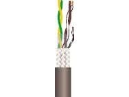 Multikabel, skärmad, tvinnat par2x2x0,25mm² LIYCY-P 250Vring,kabeldiameter 6,4mm - (100 meter)