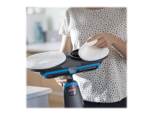 Bissell SpinWave Cordless, Sähkömoppi, Pussiton, Harmaa, Titaani, Läpinäkyvä, Turkoosi, Valkoinen, 0,83 L, Märkä, Aqua-suodatus