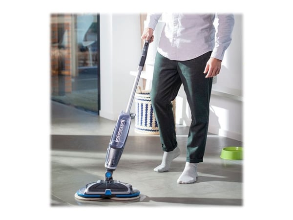 Bissell SpinWave Cordless, Sähkömoppi, Pussiton, Harmaa, Titaani, Läpinäkyvä, Turkoosi, Valkoinen, 0,83 L, Märkä, Aqua-suodatus