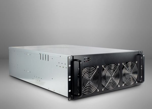 Inter-Tech 88887236, Teline, Palvelin, Musta, Harmaa, ATX, mikro ATX, Mini-ITX, Terästä, 4U
