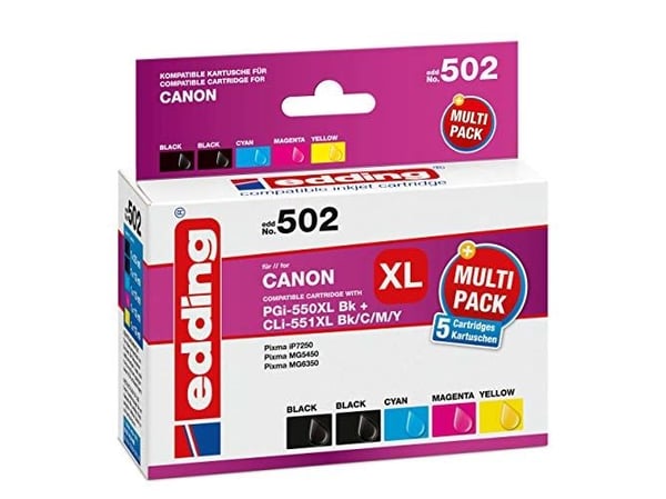 Peach Multi Pack Plus - 6-pack - S - svart, gul, cyan, magenta, fotosort - kompatibel - gjenfabrikert - blekkpatron (alternativ for: Canon CLI-551,...