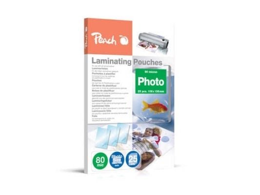 Peach - 80 mikroner - 25-pack - glanset - 100 x 150 mm lamineringspunger