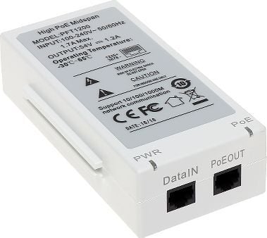 Dahua PFT1200 High PoE Midspan - Strömtillförsel - AC 100-240 V - 60 Watt - för Ultra Series 6AL445XANR; Ultra Series ArcticPro 8A840PANF, 8A840WANF