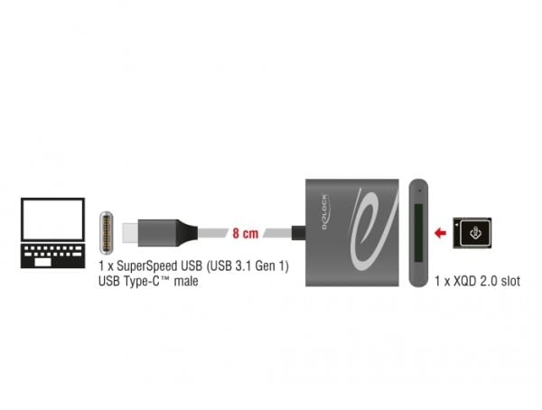 Delock - Kortleser (XQD, XQD 2.0) - USB 3.1 Gen 1