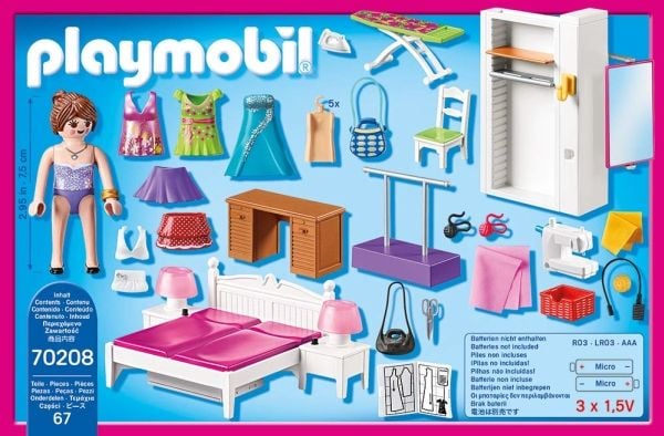 Playmobil Dollhouse 70208, Makuuhuone, 4 vuosi/vuosia, AAA, Monivärinen, Muovi