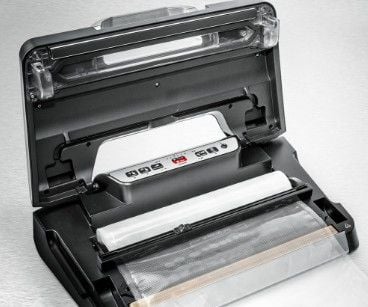 Rommelsbacher VAC 485, Svart, Sølv, Vakuumforsegling, Knapper, 30 cm, 140 W, 230 V