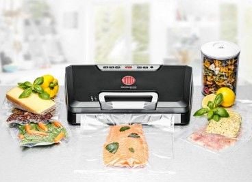 Rommelsbacher VAC 485, Svart, Sølv, Vakuumforsegling, Knapper, 30 cm, 140 W, 230 V