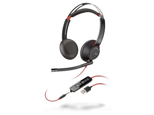 Poly Blackwire C5220 USB-A - 5200 Series - headset - på örat - kabelansluten - USB, 3,5 mm kontakt
