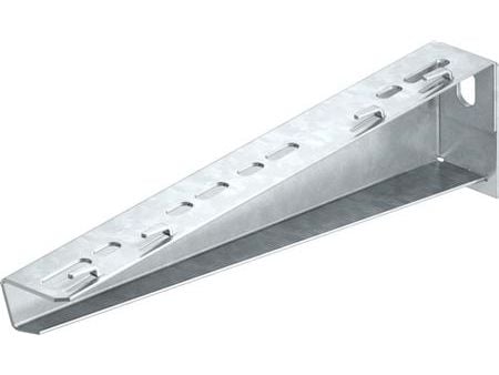 Valokannatin 310 mm:n pituisella kielekkeellä OBO-ritilätarjottimelle, Mukana pulttipaketti M10 X 25 El-sinkitty.