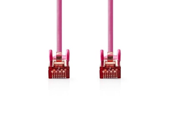 Nedis - Nettverkskabel - RJ-45 (hann) til RJ-45 (hann) - 15 m - SFTP - CAT 6 - formstøpt, rund - rosa