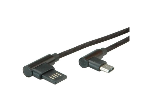 ROLINE 11.02.9035, 0,8 m, USB C, USB A, USB 2.0, Sort