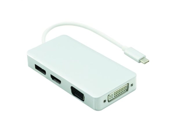 Arvo 12.99.3230, USB 3.2 Gen 1 (3.1 Gen 1) Type-C, DVI,DisplayPort,HDMI,VGA, 3840 x 2160 pikseliä, Hvid, 0,1 m, USB