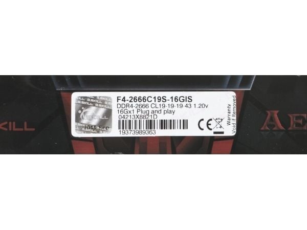G.Skill AEGIS - DDR4 - modul - 16 GB - DIMM 288-pin - 2666 MT/s / PC4-21300 - CL19 - 1.2 V - ikke-bufret - ikke-ECC