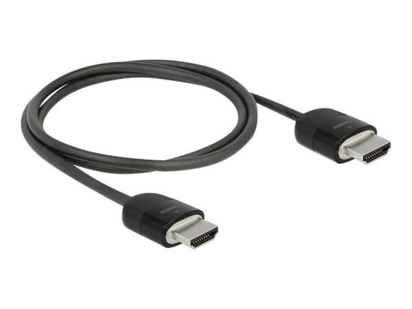 Delock Premium - Premium High Speed - HDMI-kabel med Ethernet - HDMI hann til HDMI hann - 2 m - tredobbeltskjermet snodd ledningspar - svart - 4K-s...