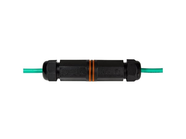 LogiLink NP0081, 2x RJ45, Sort, Nylon, Cat6/6e/6a, IP67, 10 mO