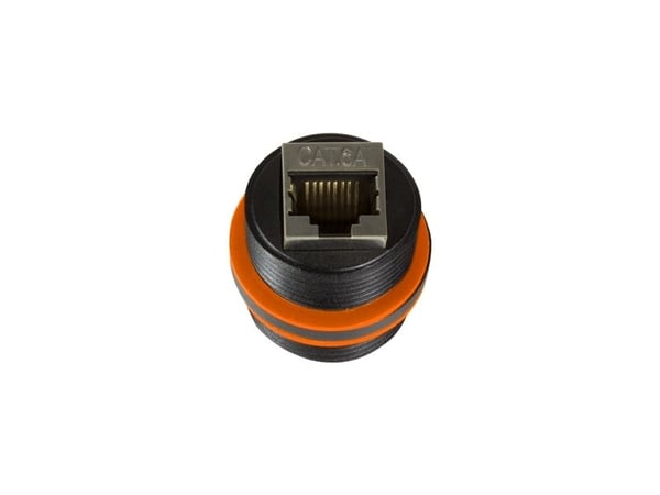 LogiLink NP0081, 2x RJ45, Sort, Nylon, Cat6/6e/6a, IP67, 10 mO