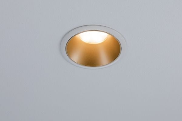 Paulmann 934.05, Innsunket spotlight, Ikke-utskiftbare pærer, 1 ampuller, 6,5 W, 460 lm, Gull, Hvit