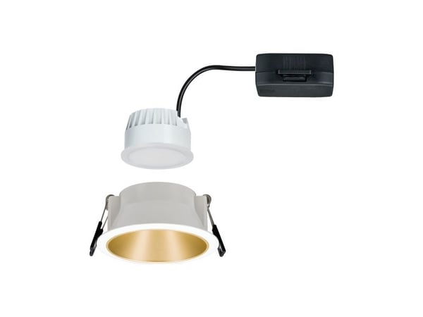 Paulmann 934.05, Innsunket spotlight, Ikke-utskiftbare pærer, 1 ampuller, 6,5 W, 460 lm, Gull, Hvit